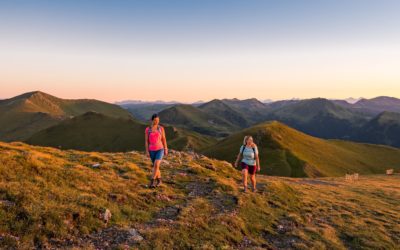 Hiking in the golden autumn on the Nockberge Trail